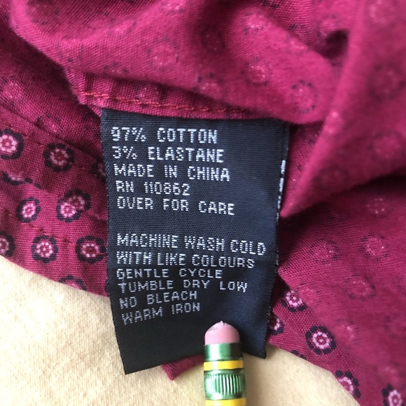 Vigo Mens Dress Shirt M Flip Cuff Contrast Burgundy Navy Blue - Picture 6 of 7